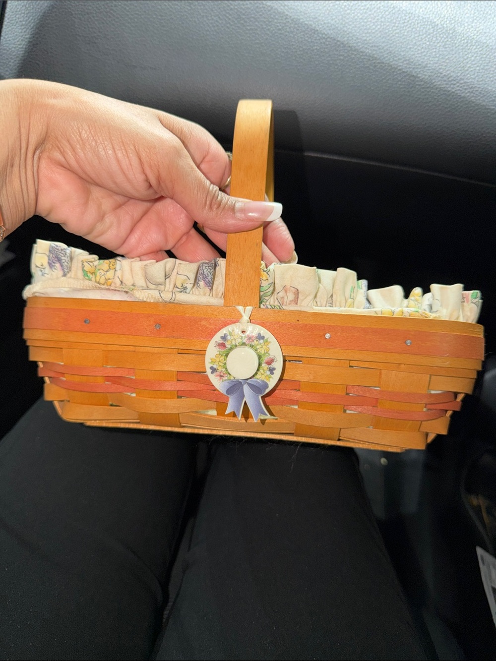 Longerberger 2000 early blossom Woven Wood Handheld basket 🧺